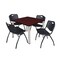 Kee Kee Square Table & Chair Set, Wood, Metal, Plastic Top, Mahogany TB4242MHBPCM47BK - alternate 1